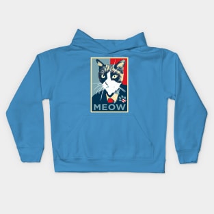 Cat running for president (Obama Hope logo) Kids Hoodie